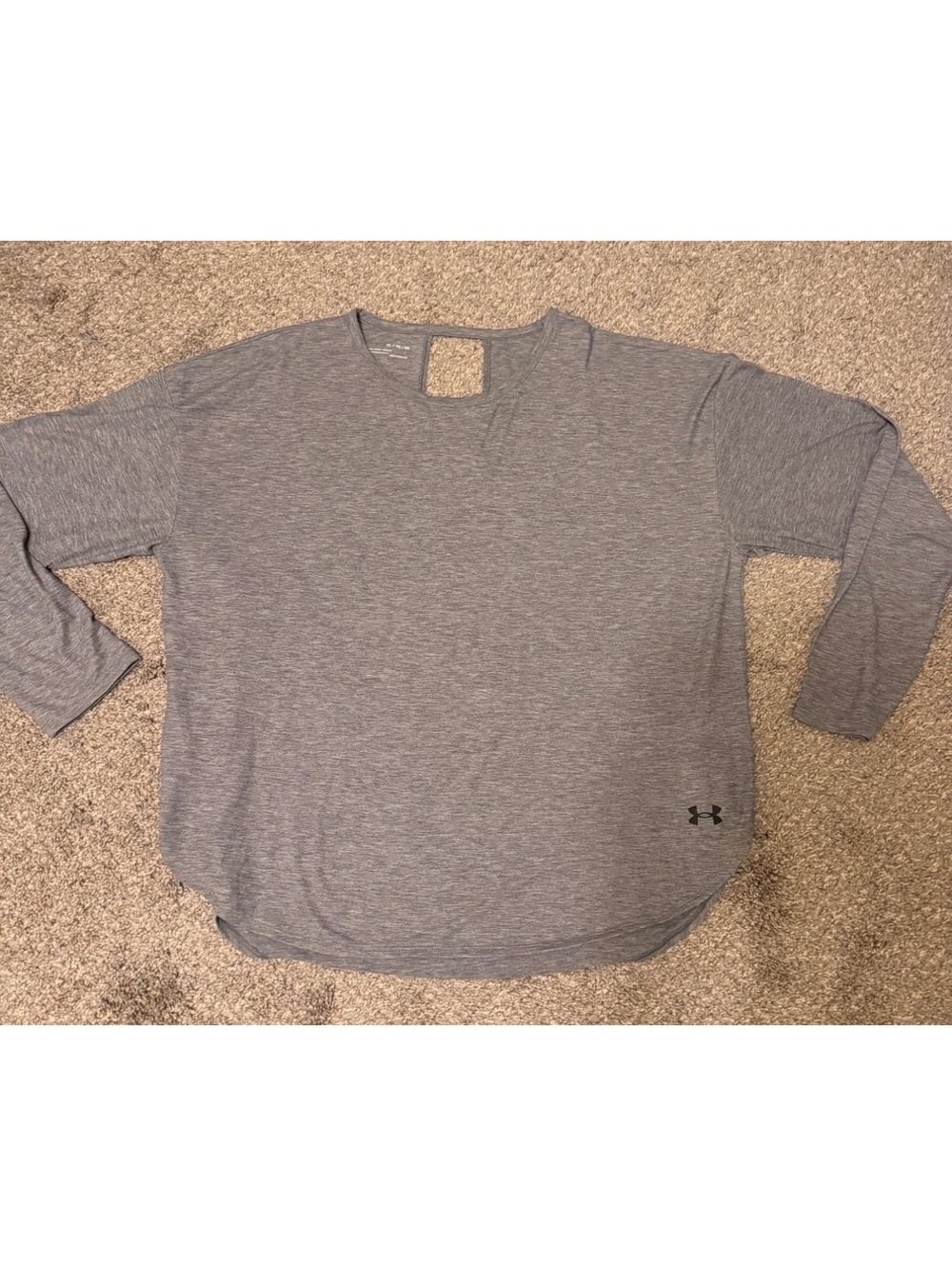 Under Armour Women’s HeatGear Gray Open Back Long Sleeve Top XL